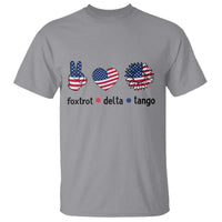 Funny Foxtrots Delta Tangos T Shirt American Flag Peace Sign Heart Sunflower