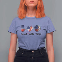 Funny Foxtrots Delta Tangos T Shirt For Women American Flag Peace Sign Heart Sunflower