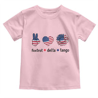 Funny Foxtrots Delta Tangos Toddler T Shirt American Flag Peace Sign Heart Sunflower