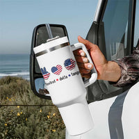 Funny Foxtrots Delta Tangos Tumbler With Handle American Flag Peace Sign Heart Sunflower