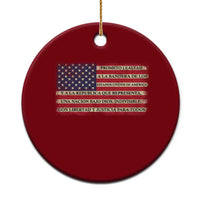 Spanish Pledge of Allegiance USA Flag Vintage Patriotic Graphic Ceramic Ornament American Patriot Promesa de Lealtad