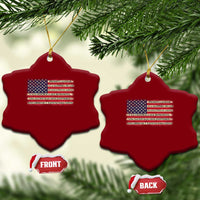 Spanish Pledge of Allegiance USA Flag Vintage Patriotic Graphic Ceramic Ornament American Patriot Promesa de Lealtad