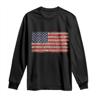Spanish Pledge of Allegiance USA Flag Vintage Patriotic Graphic Long Sleeve Shirt American Patriot Promesa de Lealtad