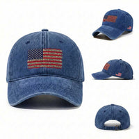 Spanish Pledge of Allegiance USA Flag Vintage Patriotic Graphic Washed Cotton Baseball Cap American Patriot Promesa de Lealtad