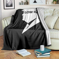Low IQ Political Silhouette Profile Humor Throw Blanket Satirical Politics Subtle Hate