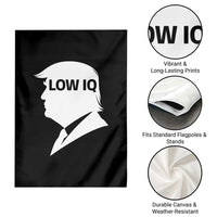 Low IQ Political Silhouette Profile Humor Garden Flag Satirical Politics Subtle Hate