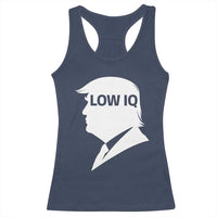 Low IQ Political Silhouette Profile Humor Racerback Tank Top Satirical Politics Subtle Hate