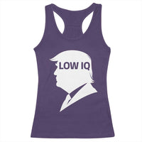 Low IQ Political Silhouette Profile Humor Racerback Tank Top Satirical Politics Subtle Hate