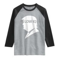 Low IQ Political Silhouette Profile Humor Raglan Shirt Satirical Politics Subtle Hate