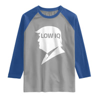 Low IQ Political Silhouette Profile Humor Raglan Shirt Satirical Politics Subtle Hate