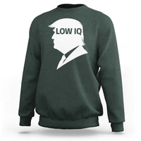 Low IQ Political Silhouette Profile Humor Sweatshirt Satirical Politics Subtle Hate