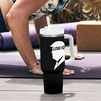 Low IQ Political Silhouette Profile Humor Tumbler With Handle Satirical Politics Subtle Hate