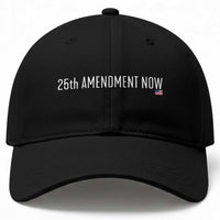 25th Amendment Now Minimalist Typography Graphic Baseball Cap Political Satire Patriotic American Flag