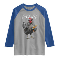 F-CAW-F Sarcastic Chicken Drinking Coffee Raglan Shirt Funny Morning Mood Grumpy Hen Iced Coffee Lover