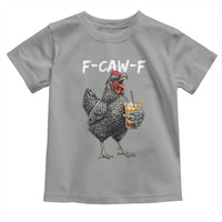 F-CAW-F Sarcastic Chicken Drinking Coffee Toddler T Shirt Funny Morning Mood Grumpy Hen Iced Coffee Lover