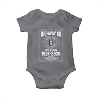 Historic Mother Road Highway 66 Baby Onesie Centennial 1926-2026 Classic Gas Pump Filigree Graphic