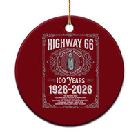 Historic Mother Road Highway 66 Ceramic Ornament Centennial 1926-2026 Classic Gas Pump Filigree Graphic