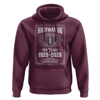 Historic Mother Road Highway 66 Hoodie Centennial 1926-2026 Classic Gas Pump Filigree Graphic