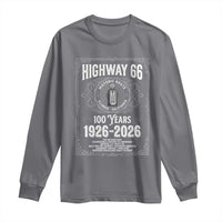 Historic Mother Road Highway 66 Long Sleeve Shirt Centennial 1926-2026 Classic Gas Pump Filigree Graphic