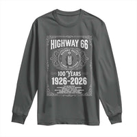 Historic Mother Road Highway 66 Long Sleeve Shirt Centennial 1926-2026 Classic Gas Pump Filigree Graphic