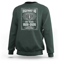 Historic Mother Road Highway 66 Sweatshirt Centennial 1926-2026 Classic Gas Pump Filigree Graphic