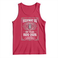 Historic Mother Road Highway 66 Tank Top Centennial 1926-2026 Classic Gas Pump Filigree Graphic
