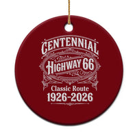 America Highway 66 Centennial 1926-2026 Classic Route Ceramic Ornament Vintage The Mother Road Victorian Filigree Graphic