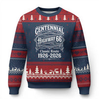 America Highway 66 Centennial 1926-2026 Classic Route Ugly Christmas Sweater Vintage The Mother Road Victorian Filigree Graphic