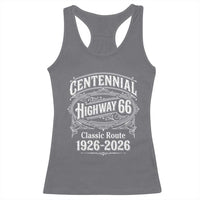 America Highway 66 Centennial 1926-2026 Classic Route Racerback Tank Top Vintage The Mother Road Victorian Filigree Graphic