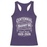 America Highway 66 Centennial 1926-2026 Classic Route Racerback Tank Top Vintage The Mother Road Victorian Filigree Graphic