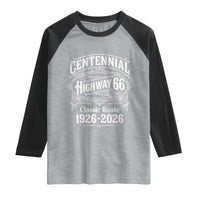 America Highway 66 Centennial 1926-2026 Classic Route Raglan Shirt Vintage The Mother Road Victorian Filigree Graphic