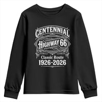 America Highway 66 Centennial 1926-2026 Classic Route Youth Sweatshirt Vintage The Mother Road Victorian Filigree Graphic