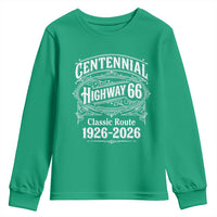 America Highway 66 Centennial 1926-2026 Classic Route Youth Sweatshirt Vintage The Mother Road Victorian Filigree Graphic