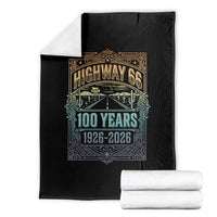 America Highway 66 100 Years Centennial 1926-2026 Throw Blanket Retro Desert Horizon The Mother Road Colorful Graphic