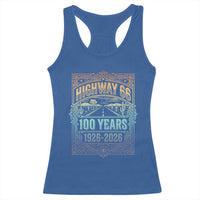 America Highway 66 100 Years Centennial 1926-2026 Racerback Tank Top Retro Desert Horizon The Mother Road Colorful Graphic