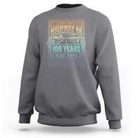 America Highway 66 100 Years Centennial 1926-2026 Sweatshirt Retro Desert Horizon The Mother Road Colorful Graphic