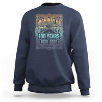 America Highway 66 100 Years Centennial 1926-2026 Sweatshirt Retro Desert Horizon The Mother Road Colorful Graphic