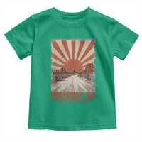 Highway 66 Main Street of America Sunset Horizon Toddler T Shirt Centennial 1926-2026 Retro Desert Sunburst Graphic