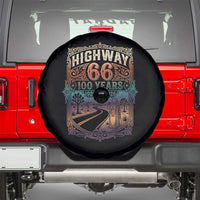 Highway 66 100 Years of the Mother Road Spare Tire Cover Centennial 1926-2026 Desert Oasis Retro Rainbow Graphic