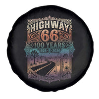 Highway 66 100 Years of the Mother Road Spare Tire Cover Centennial 1926-2026 Desert Oasis Retro Rainbow Graphic