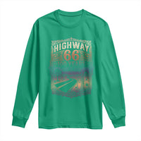 Highway 66 100 Years of the Mother Road Long Sleeve Shirt Centennial 1926-2026 Desert Oasis Retro Rainbow Graphic