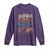 Highway 66 100 Years of the Mother Road Long Sleeve Shirt Centennial 1926-2026 Desert Oasis Retro Rainbow Graphic