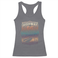Highway 66 100 Years of the Mother Road Racerback Tank Top Centennial 1926-2026 Desert Oasis Retro Rainbow Graphic