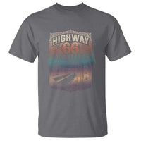 Highway 66 100 Years of the Mother Road T Shirt Centennial 1926-2026 Desert Oasis Retro Rainbow Graphic