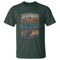 Highway 66 100 Years of the Mother Road T Shirt Centennial 1926-2026 Desert Oasis Retro Rainbow Graphic