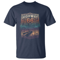Highway 66 100 Years of the Mother Road T Shirt Centennial 1926-2026 Desert Oasis Retro Rainbow Graphic