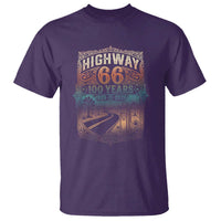 Highway 66 100 Years of the Mother Road T Shirt Centennial 1926-2026 Desert Oasis Retro Rainbow Graphic