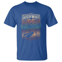 Highway 66 100 Years of the Mother Road T Shirt Centennial 1926-2026 Desert Oasis Retro Rainbow Graphic