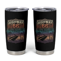 Highway 66 100 Years of the Mother Road Tumbler Cup Centennial 1926-2026 Desert Oasis Retro Rainbow Graphic