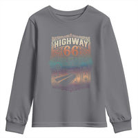 Highway 66 100 Years of the Mother Road Youth Sweatshirt Centennial 1926-2026 Desert Oasis Retro Rainbow Graphic